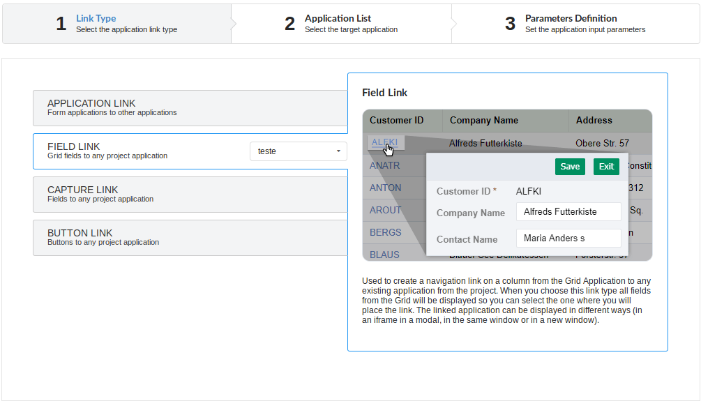 Criando ligacao campo