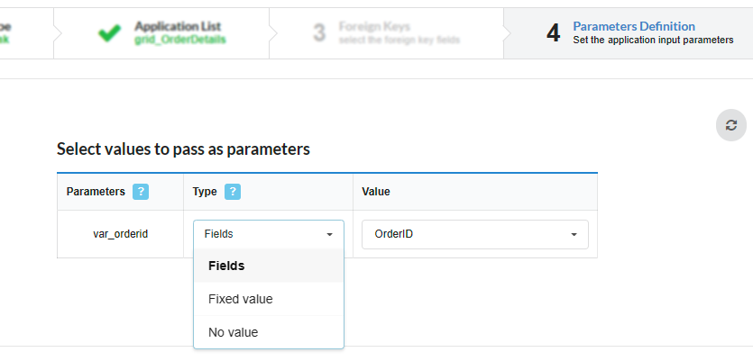 Interface to configure the  link parameters