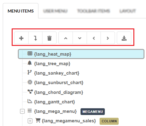 Menu Configuration Interface.