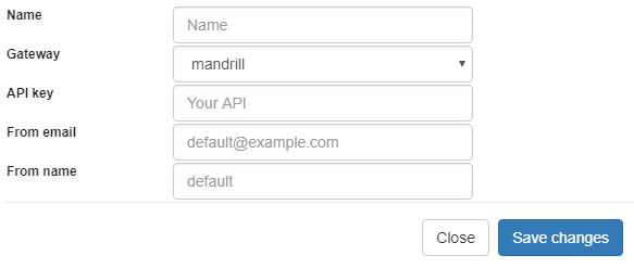 Configuração de envio