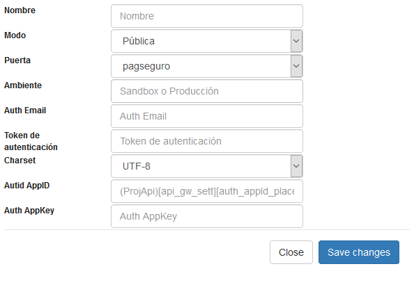 Configuração de pagamento utilizando API Pagseguro