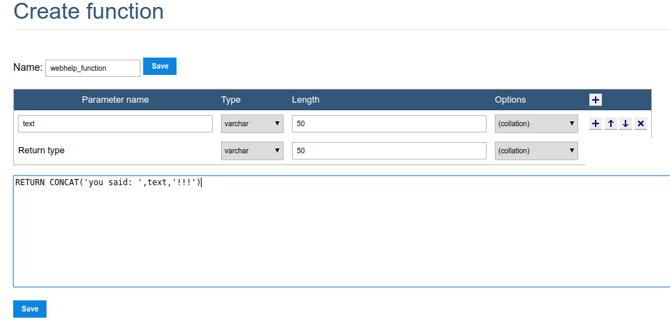 Creating a function