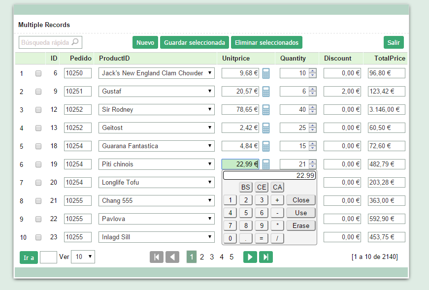 Formulario registros m ltiples