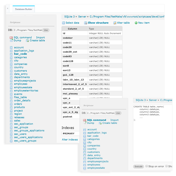 Generador de bases de datos / Administrador