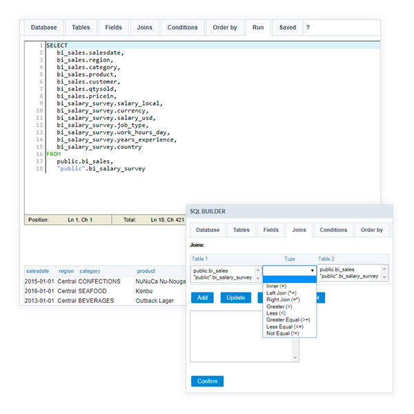 SQL Builder (Administrador de consultas)
