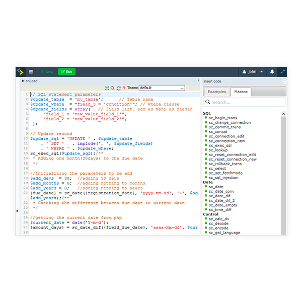 Scriptcase Macros