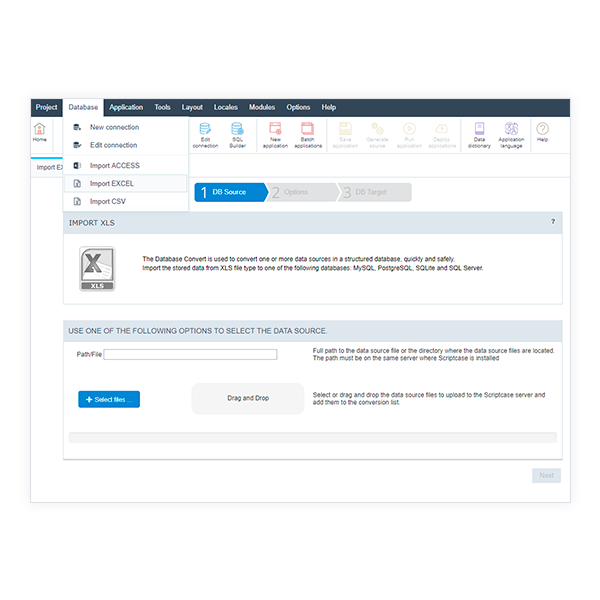 Import files XLS, CSV and ACCESS