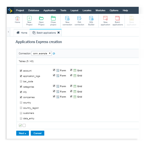 Creation and conception of multiple applications (batch applications)