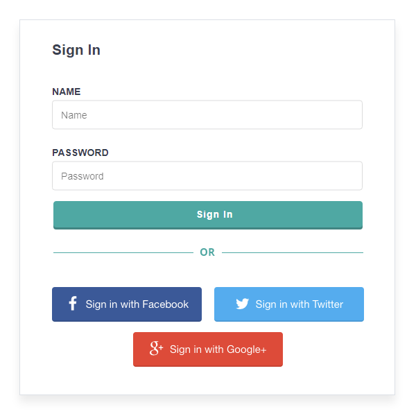 Social login with Google, Facebook e Twitter