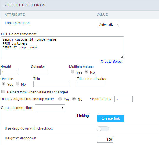 Automatic Lookup Interface.