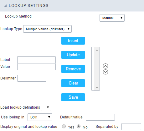 Multivalued lookup configuration (delimiter)