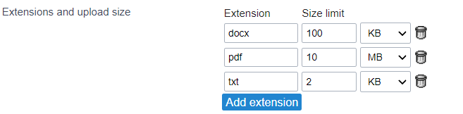 Extension allow settings