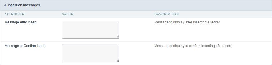 Insertion Interface Messages.