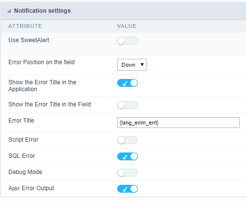 Notification Settings Interface.