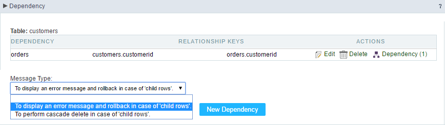 Configuring dependency Rules.