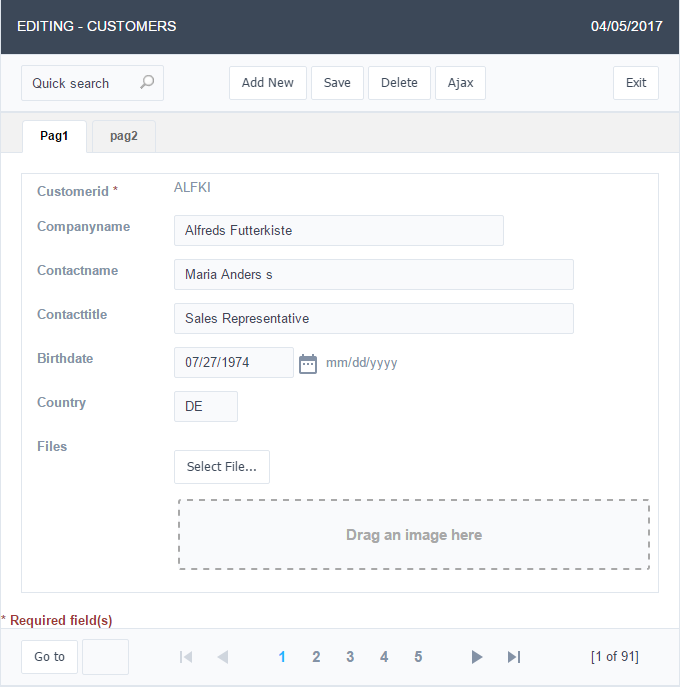 Form Application using Pages feature.