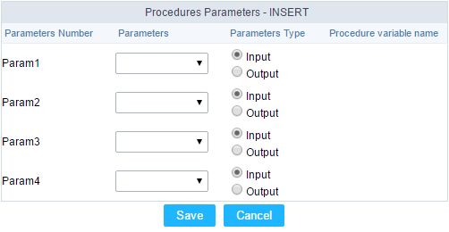 Passing value to the Stored Procedure Parameters.