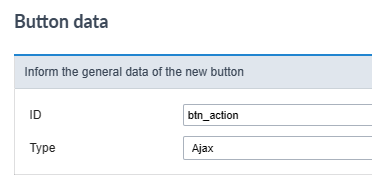 Button name and type definition screen