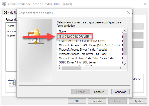 Selecting ODBC Driver
