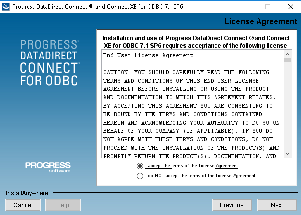 Installing the Progress OpenEdge ODBC Connector.