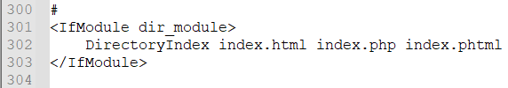 Configuration of index files to be accepted