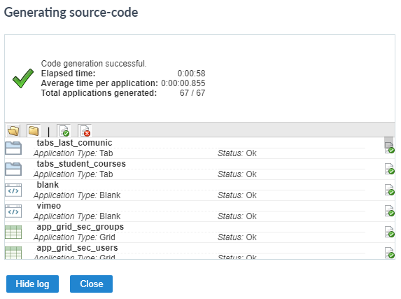 Application Generation Log