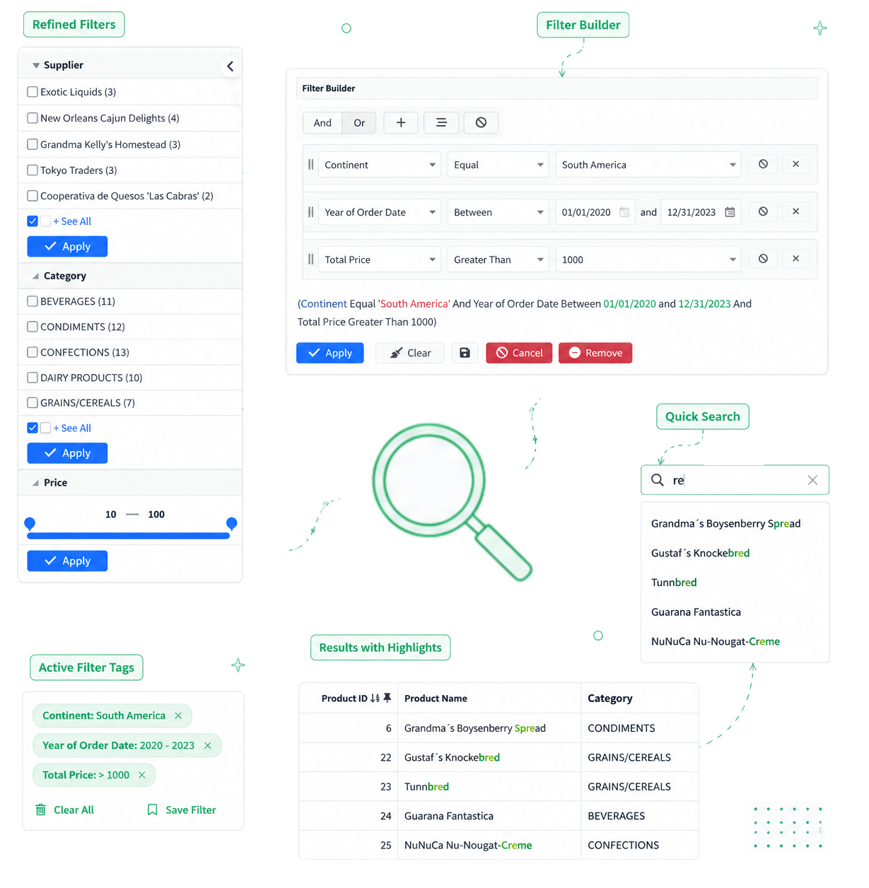 Filtering & Search