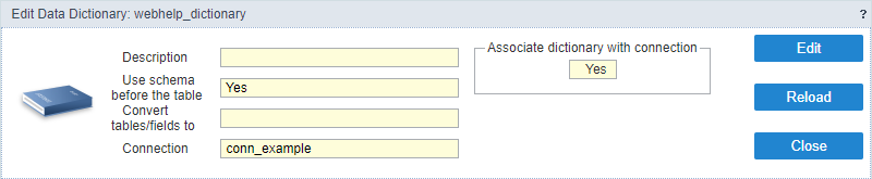 Data Dictionary Properties