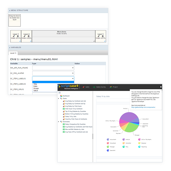 Alcune funzionalità del menu Applicazioni