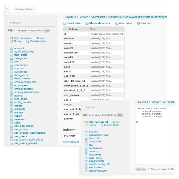 Database Builder/Manager
