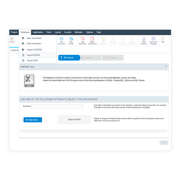 Import files XLS, CSV and ACCESS
