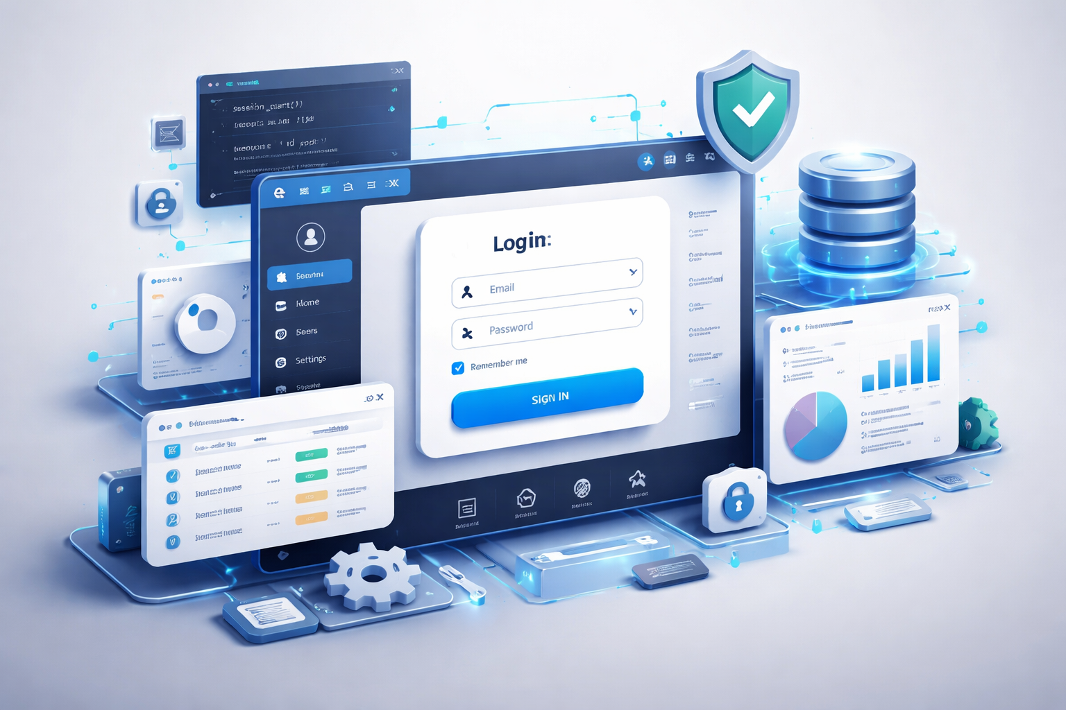 Applicazione login system PHP creata con Scriptcase