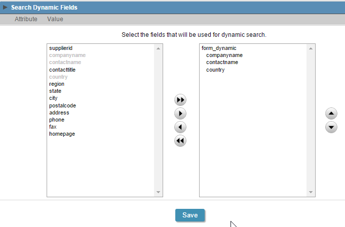 Dynamic Search to Form Applications
